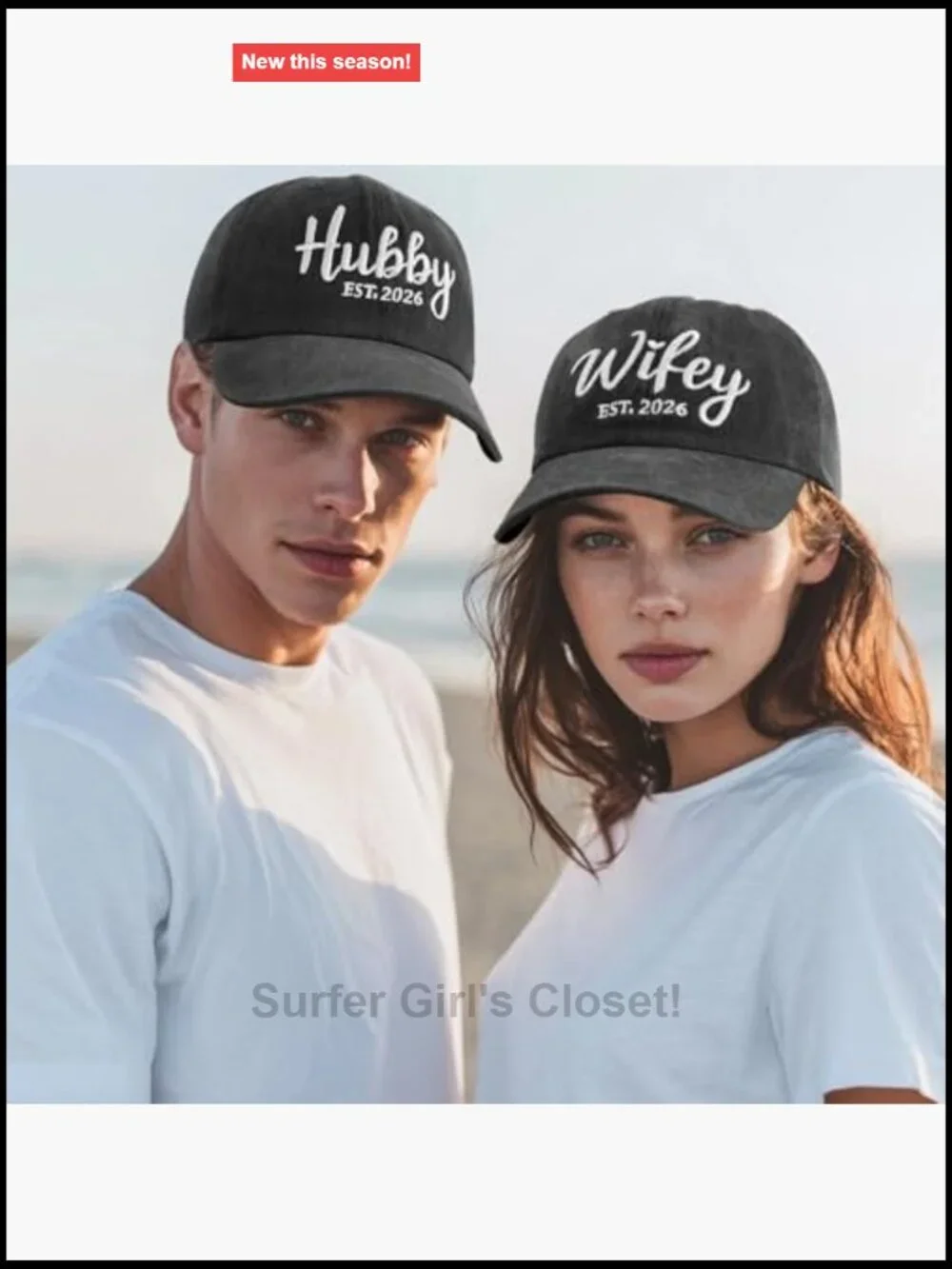 Hubby and Wifey Baseball Cap Set for Couples Wedding Anniversary Gifts
